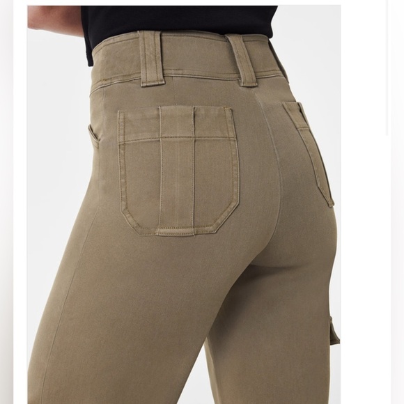 Spanx Stretch Twill Cropped Trouser Tuscan Olive XL - Picture 4 of 5